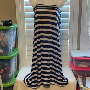 Lily White Blue and White Strapless Dress